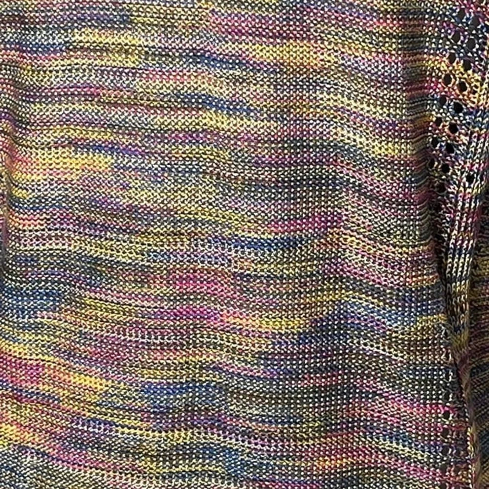 Rainbow Multicolor Vneck Crochet Pattern Loose Fit Boho Poncho‎ Small Medium